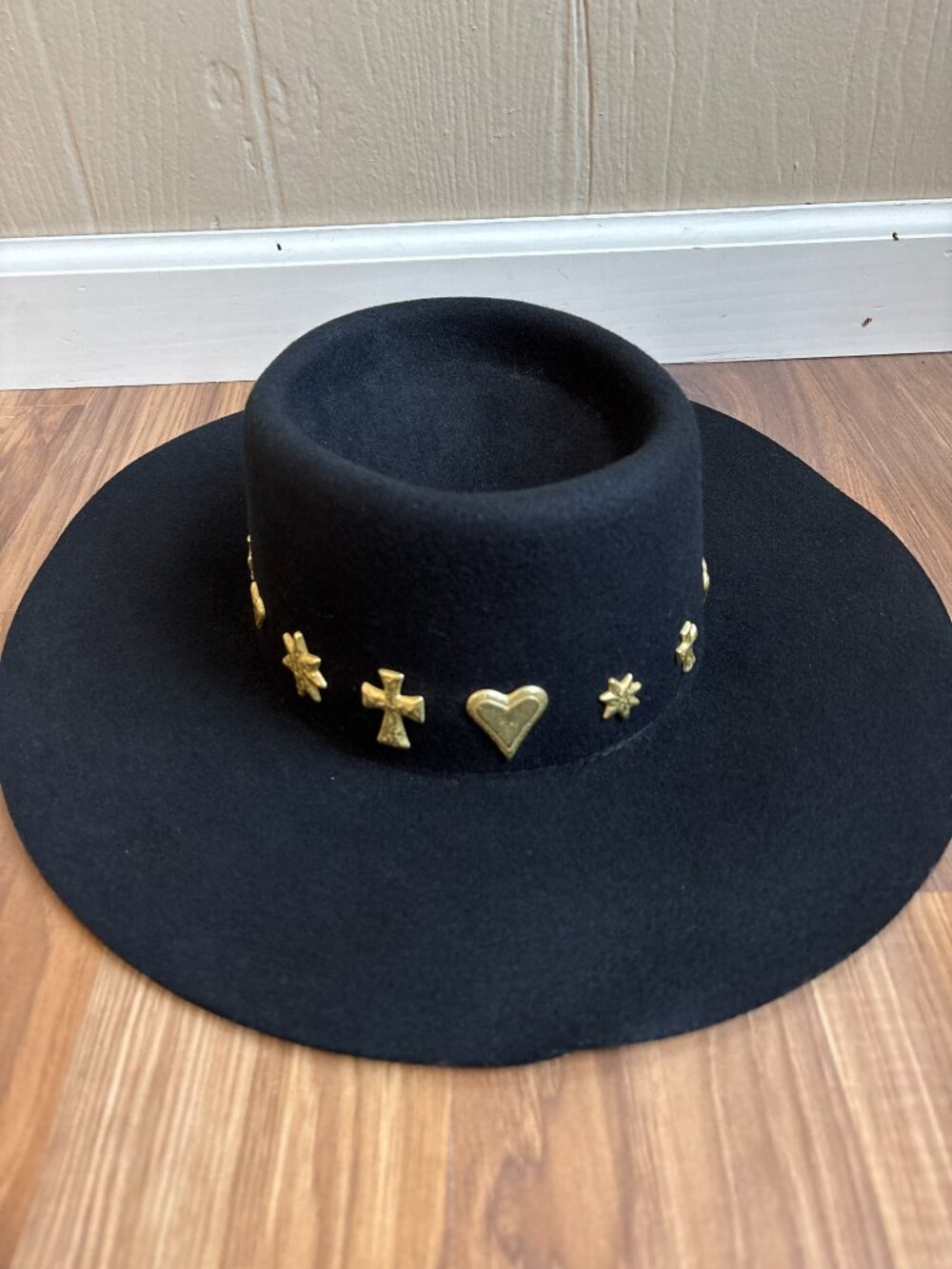 Lack of Color Celestial Black Australian Wool Boater Hat - Picture 7 of 11